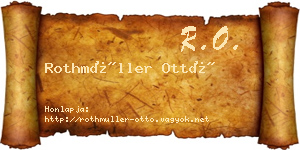 Rothmüller Ottó névjegykártya